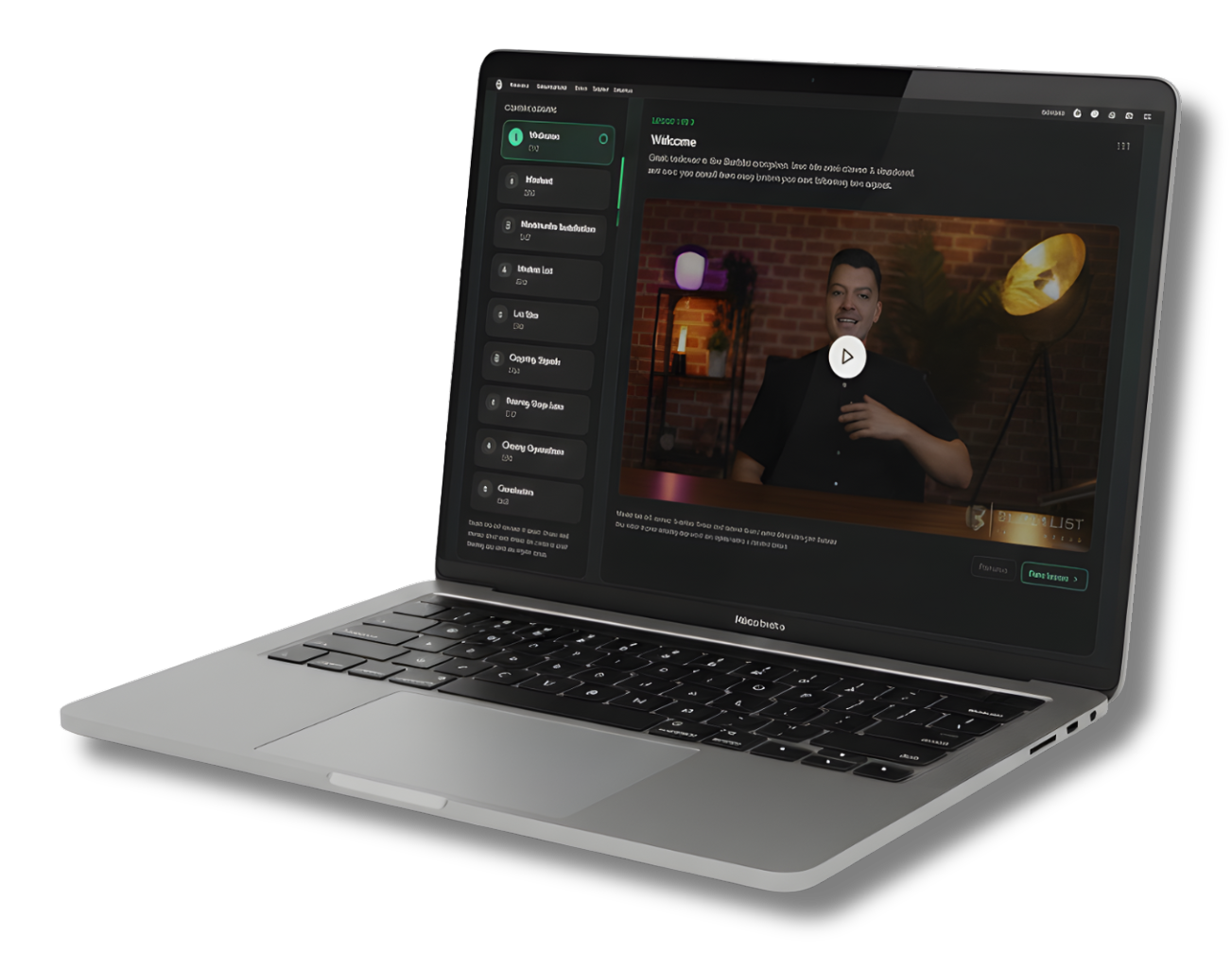 Blacklist onboarding course mockup